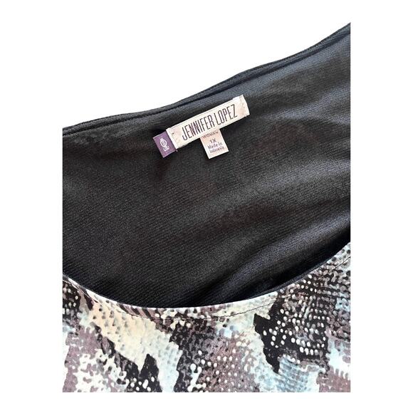 JENNIFER Lopez JLO Plus Midi DRESS 1X Women's Snakeskin Print Side Zip Mob Wife - Picture 6 of 8